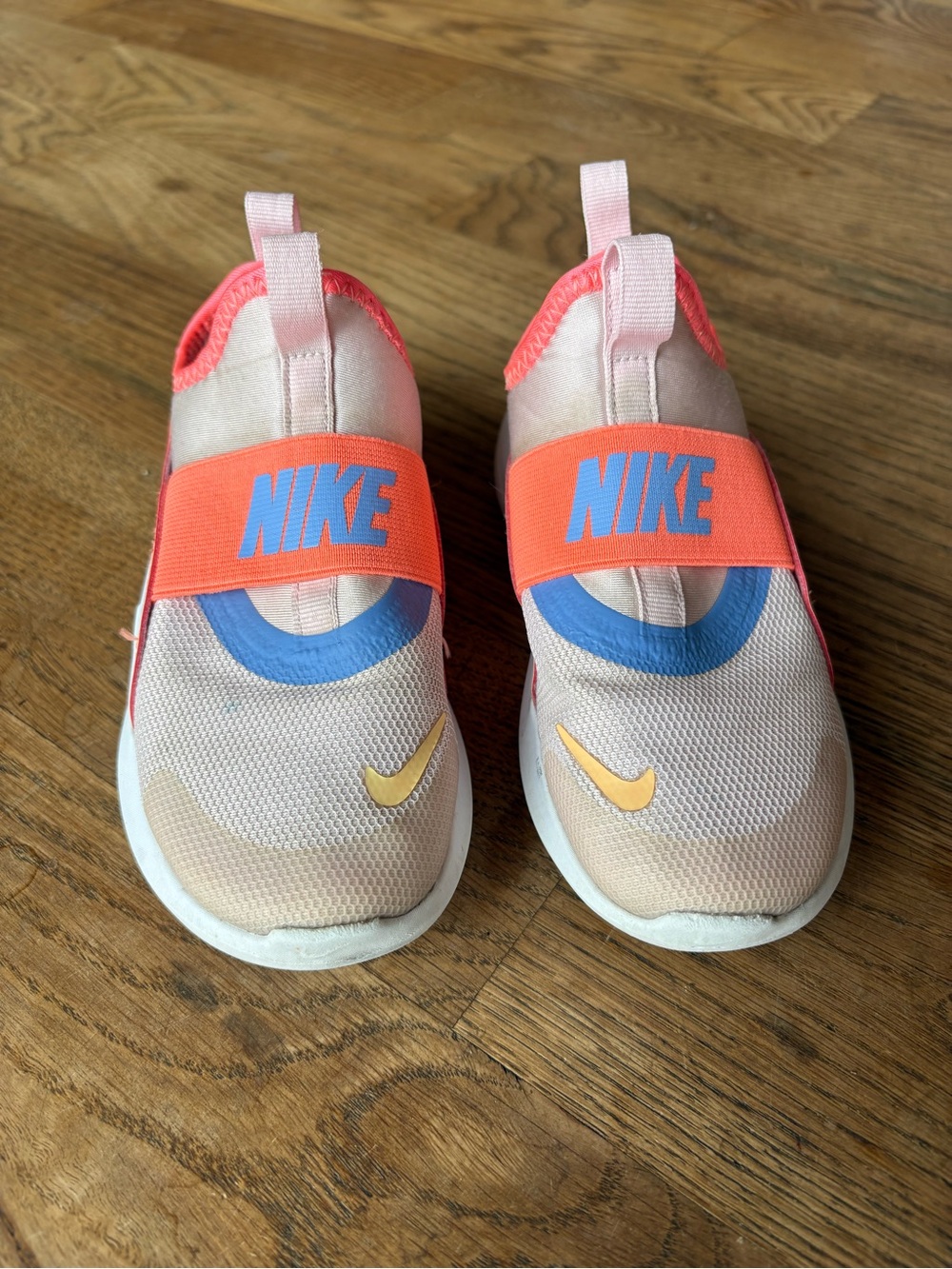 Nike Kids' Flex Runner Sneakers in Peach with Orange and Blue